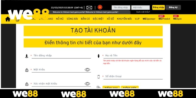 Đăng Ký WE88 - Gia Nhập Sân Chơi Trực Tuyến Hot Nhất 2026