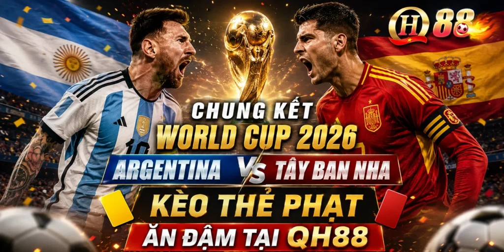 Chung Kết World Cup 2026: Kèo Thẻ Phạt Argentina vs Tây Ban Nha Ăn Đậm Tại QH88 - QH88