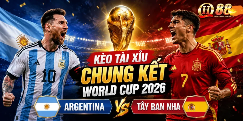 KÈO TÀI XỈU CHUNG KẾT WORLD CUP 2026: ARGENTINA VS TÂY BAN NHA - QH88