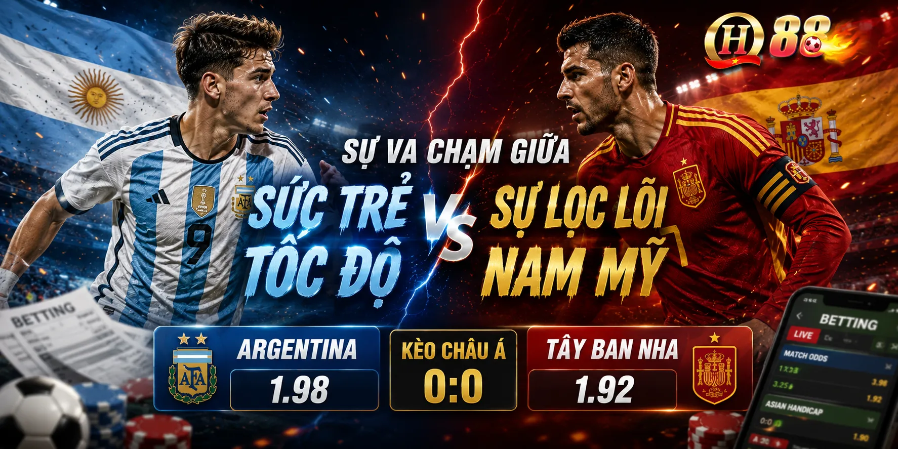 Chung Kết World Cup 2026: Kèo Thẻ Phạt Argentina vs Tây Ban Nha Ăn Đậm Tại QH88 - QH88